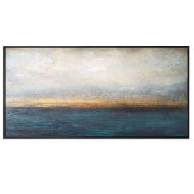 100% Handmade Large Size Abstract Painting Large Blue Painting Texture Art Oil Painting For Living Room Corridor Decoration Art (size: 50x100cm)